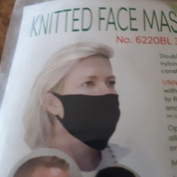 Face Masks 3 pack for face coverings unisex pack reusable nonsurgical black - Picture 3 of 14